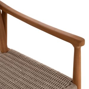 Трапезарен стол Robin Hm18351 тиково дърво и виро въже в естествени цветове 53.5x60x78всм.
