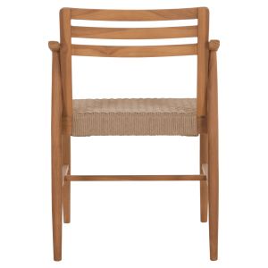 Трапезарен стол Robin Hm18351 тиково дърво и виро въже в естествени цветове 53.5x60x78всм.