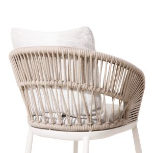 Dining chair Sm6401.01 aluminum-beige ivory cushions 64.5x63.5x80cm