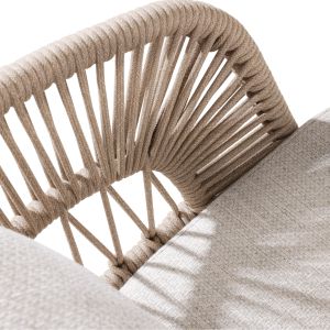 Dining chair Sm6401.01 aluminum-beige ivory cushions 64.5x63.5x80cm