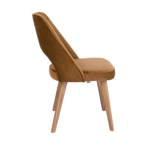 Трапезарен стол T-5 Lux, охра, плат, 50x50x86 см