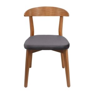 Трапезарен стол T-9 Lux сив платеж с крака в златист пясък 49x54x78см