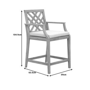 Dining room Bravo-amalfi set of 5 solid acacia wood and beige fabric 130x70x90cm