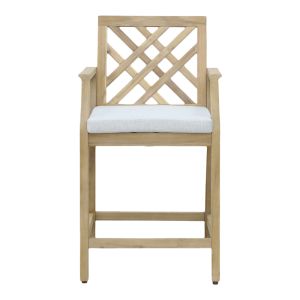 Dining room Bravo-amalfi set of 5 solid acacia wood and beige fabric 130x70x90cm