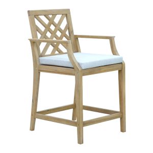 Dining room Bravo-amalfi set of 5 solid acacia wood and beige fabric 130x70x90cm