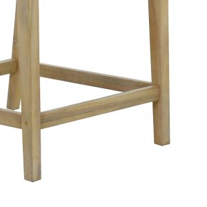 Dining room Bravo-amalfi set of 7 solid acacia wood and beige fabric 130x70x90cm