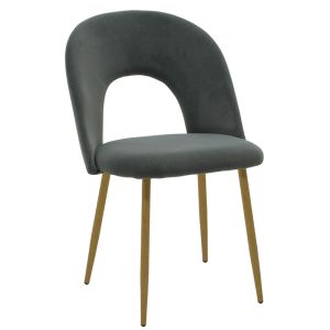 Dining room with anthracite Jonah chairs and Titta glass table 120x70x75cm, set of 5 pieces