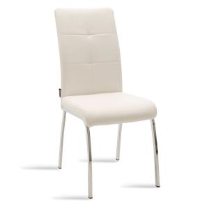 Dining room with white Ariadne chairs and Titta glass table 120x70x75cm, set of 5 pieces