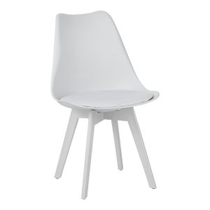 Dining room with white Gaston chairs and white Natali table 120x80x76 cm, set of 5 pieces