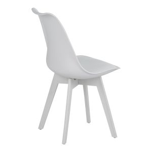 Dining room with white Gaston chairs and white Natali table 120x80x76 cm, set of 5 pieces