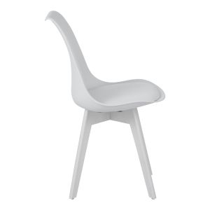 Dining room with white Gaston chairs and white Natali table 120x80x76 cm, set of 5 pieces