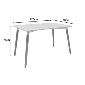 Dining room with white Gaston chairs and white Natali table 120x80x76 cm, set of 5 pieces