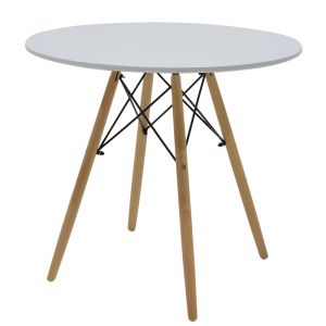 Dining room with white Julita chairs and white Julita table D80x73cm, set of 3 pieces