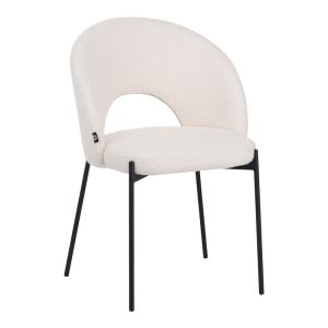 Dining room with white Masebo chairs and black orbital table D120x76 cm, set of 5 pieces