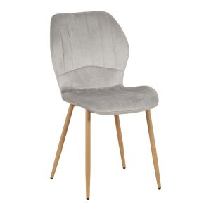 Dining room with gel chairs in gray and glass table Titta 120x70x75cm set of 5 pieces