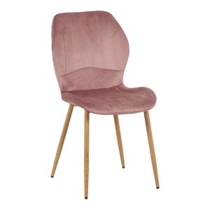 Dining room with Dusty Rose gel chairs and Titta glass table 120x70x75cm set of 5 pieces