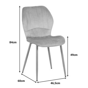 Dining room with Dusty Rose gel chairs and Titta glass table 120x70x75cm set of 5 pieces