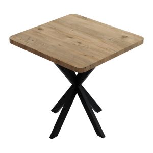 Трапезария със столове Gaston черни и дъб Prestone маса 70x70x75см комплект от 3 части