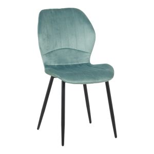 Dining room with Jelour chairs in pistachio color and Donda table in black, 100x76, set of 5 pieces