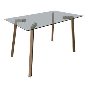 Dining room with Jonah Grey chairs and Titta glass table 120x70x75cm, set of 5 pieces