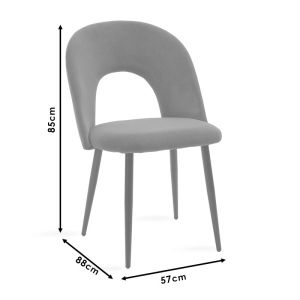 Dining room with Jonah Grey chairs and Titta glass table 120x70x75cm, set of 5 pieces