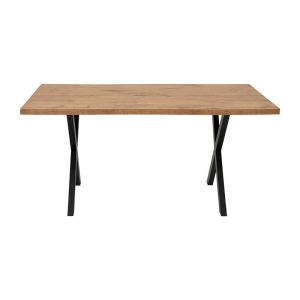 Dining table Alfa golden oak with black base 160x90x75cm