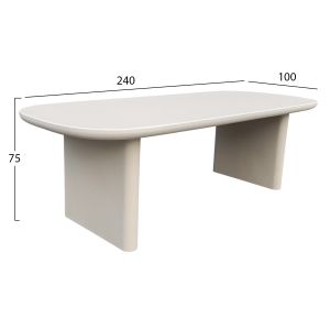 Трапезарна маса Azami Hm6600.02 бежова фибро цимент 240x100x75hсм