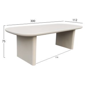 Трапезарна маса Azami Hm6601.02 бежова фибро цимент 300x112x75всм