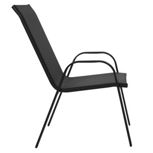 Dining table Calan-ensure 5 pcs. metal-glass in black color 140x80x70cm