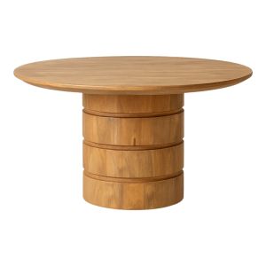 Dining table Charmy Bold Center solid mango wood in natural shade, 130x76 cm