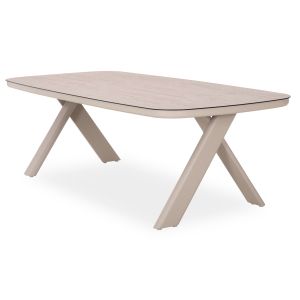 Dining table Cranfield Sm6499.02 aluminum beige color - glass 242x110x74cm.