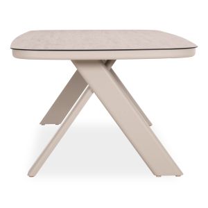 Dining table Cranfield Sm6499.02 aluminum beige color - glass 242x110x74cm.