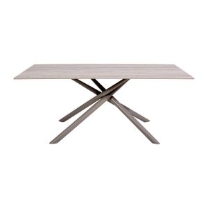 Dining table Fl1603 ceramic surface with metal legs gray-beige color 180x90x76cm
