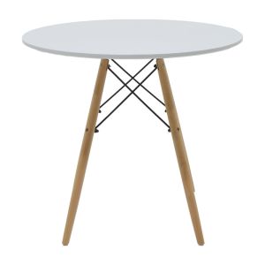 Dining table Julita-noor set of 5 pcs. Mdf white-gray-natural legs D80x76cm