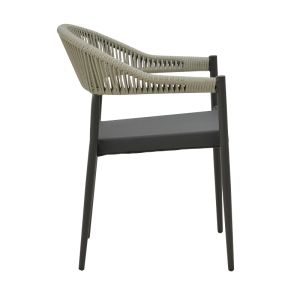 Dining table Kliton - set of 3 pieces aluminum and anthracite 80x80x74cm