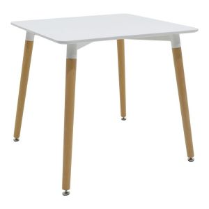 Dining table Natali-gaston set of 3 pieces in white 80x80x76cm
