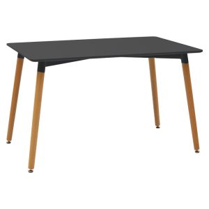 Dining table Natali-noor set of 3 pcs. Mdf black-gray-natural legs 120x80x76cm