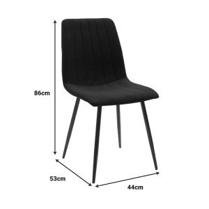 Dining table Natali-noor set of 5 pieces Mdf black with natural legs 120x80x76cm