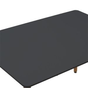 Dining table Natali-noor set of 5 pieces Mdf black with natural legs 120x80x76cm