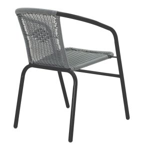 Dining table Obbi-ensure 5 parts metal-glass in black color 140x80x70cm