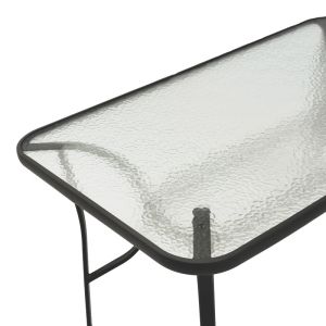 Dining table Obbi-ensure 5 parts metal-glass in black color 140x80x70cm