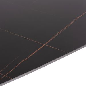 Dining table Raven Hm18149.02 ceramic top in black marble look 140x80x74cm.
