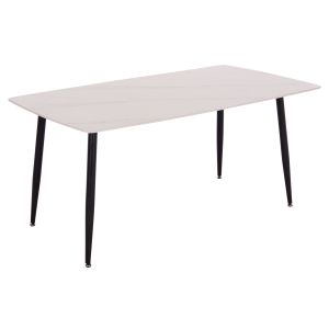 Dining table Raven Hm18150.01 ceramic top in white marble 160x80x74cm.
