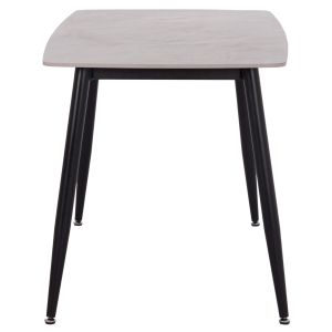 Dining table Raven Hm9854.13 ceramic top in gray marble - black metal legs 120x70x73cm.