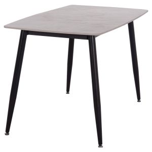 Dining table Raven Hm9854.13 ceramic top in gray marble - black metal legs 120x70x73cm.