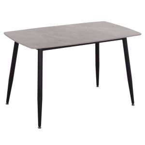 Dining table Raven Hm9854.13 ceramic top in gray marble - black metal legs 120x70x73cm.