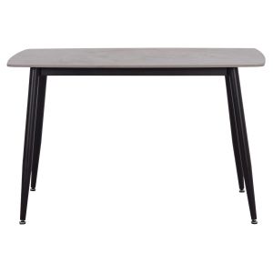 Dining table Raven Hm9854.13 ceramic top in gray marble - black metal legs 120x70x73cm.