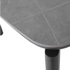 Dining table Sterlin Sm6412.02 aluminum and sintered stone plou in gray shades 200x100x76h