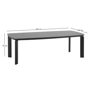 Dining table Sterlin Sm6412.02 aluminum and sintered stone plou in gray shades 200x100x76h
