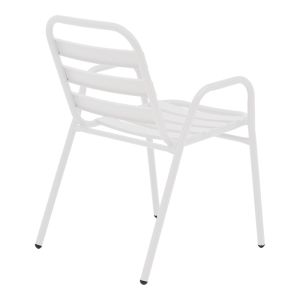 Dining table Sussie-ensure 5 pcs. metal-glass in white color 120x70x70cm